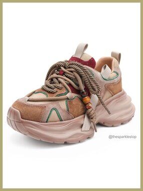 Chunky Platform Running Shoes Comfortable Lightweight Walking Sneakers Lace-up